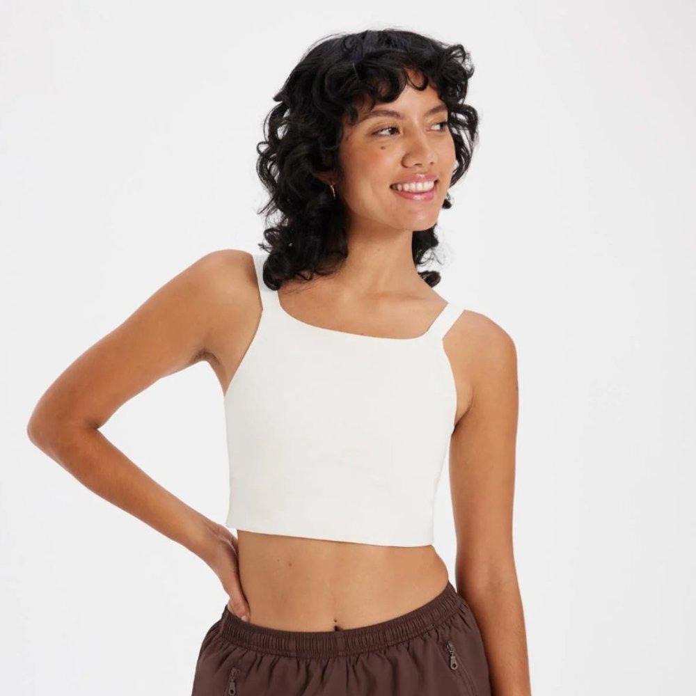 Girlfriend Collective Ivory Mia High Neck Bra